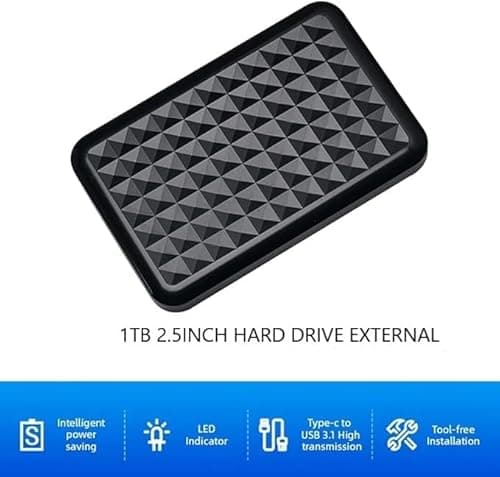 External Hard Drive 1TB USB3.0 High Speed Data Transfer Memory Expansion Data Storage & Portable Backup HDD Compatible with PC, Computer, MacBook, Chromebook.(Cube)(k) 3