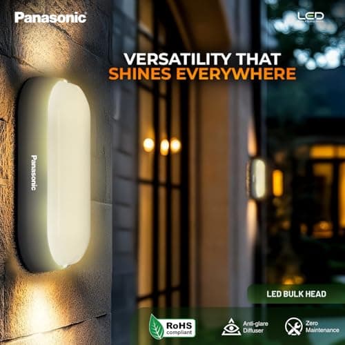 Panasonic 20W LED Bulkhead, IP54 Outdoor Waterproof Bulk Head for Garden Light (6500 Cool White-PK2) 2