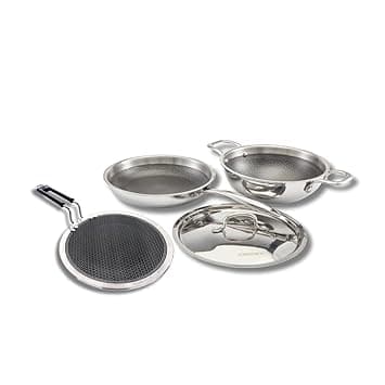 Zoraware Triply Honeycomb Cookware Sets (4 Pcs Set) | Silver | 24 cm Diameter