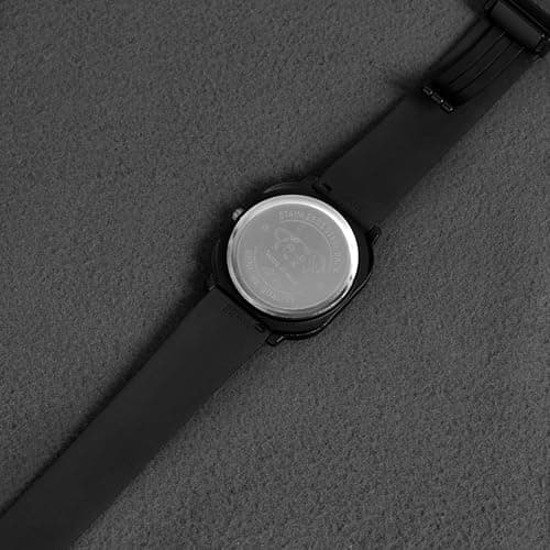TRANDLOOK - Men's Casual Analog Wrist Watch | Black Dial with Colored Hands | Soft Silicone Strap | Quartz Movement | Lightweight & Water-Resistant Watch for Daily Wear (Black with Orange) 2