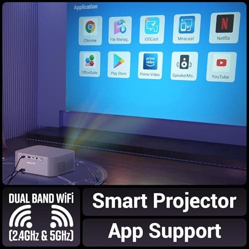 ZEBRONICS PIXAPLAY 25, Smart Projector, 1080p, 7500 Lumens, 200" Screen Size, Quad Core, Auto [ Focus | Keystone | Obstacle Detection | Screenfit ], Bluetooth, WiFi, HDMI-ARC, APP Support, Miracast 4