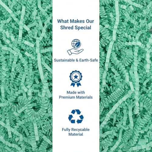 RecraftJoy Mint Green Shredded Paper 100g | Crinkle Cut Paper Grass for Gift Boxes, Gift Hampers & Baskets | Decorative Gift Hamper Filler for Packaging, Crafts, Wedding Return Gifts & Small Business 4