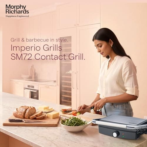 Morphy Richards Imperio Series Sandwich Maker 72 Contact Grill|Powerful 1500W|Oil Drip Collector for Easy Cleaning| Anti Skid Feet|2 Years Product Warranty|Black 3