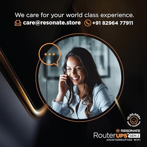 Resonate RouterUPS® Gen2 | Original Router UPS for 12V WiFi Router & Modem (Supports up to 2A) (7800mAh - 95% Longer Power Backup) | Compact Mini UPS with Intelligent Charging (Upto 6 Hrs Internet) 5