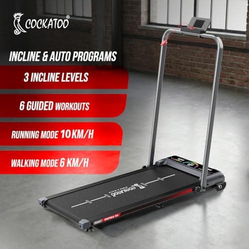 Cockatoo Smart-Walk 2AH Slimmest Walking Pad for Home with Handle 2HP-3.5HP Peak, Under Desk Treadmill for Home Use, 3 Level Manual Incline 6 Automatic Program, Max User Weight 110Kg 5