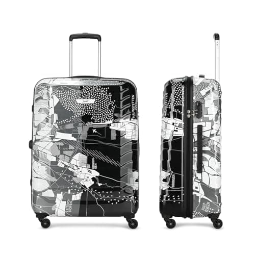 Skybags Large Acrylonitrile Butadiene Styrene (Abs) Trooper Check-in Size Hard Luggage (75Cm) | Luggage Trolley with 4 Spinner Wheels and Resettable Combination Lock | Black 2