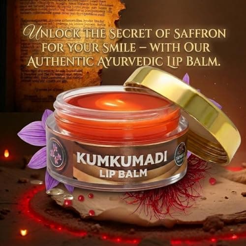 Extra large kumkumadi Lip balm for dark lips Treatment | 10g | aurvedic, organic balm | brightening lip lightening l men, women | lip balm for kids girls, tinted lip, 4 use in 1 balm, cocoa butter 2
