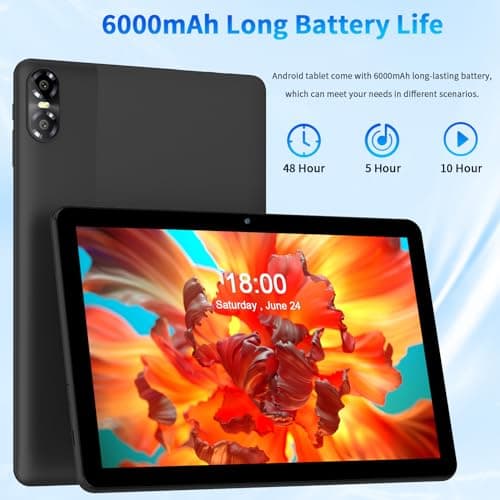 NEWISION Android Tablet, 10 inch Android 13 Tablets Octa-Core Processor with 8GB RAM 64GB 1TB Expand,1280x800 IPS HD Touchscreen, 5G WIFI,6000mAh Battery, Bluetooth, Dual Camera with Tablet Case 4