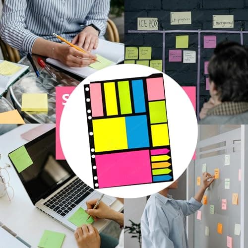 FunBlast Sticky Notes – 375 Sheets Sticky Notes, Stationary Items, Self-Adhesive Memo Pad Bookmark Point It Marker Memo Sticker, Sticky Pad, Stick Notes for Study – 6 Size 2