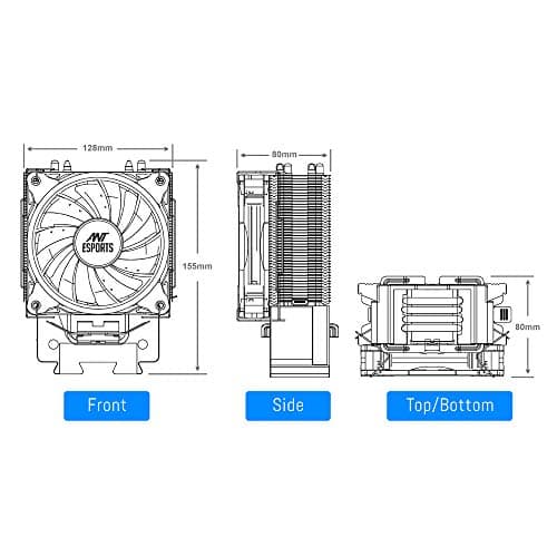 Ant Esports ICE-C612 V2 ARGB CPU Cooler| Support Intel LGA1200, LGA115X, LGA20XX, LGA1366, LGA1700 and AMD FM1, FM2, FM2+, AM2, AM2+, AM3, AM3+, AM4, AM5 3