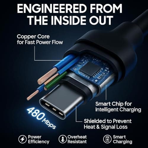 GWINGS Motorola Original 68W Type C to C TurboPower Fast Charging Cable 1m for Moto Edge 70 Fusion 60 50 40 30 Ultra Neo Pro Razr Stylus and Moto G85, G84, G64, G62, G54, G45, G35, G05 (Moto Cable) 3