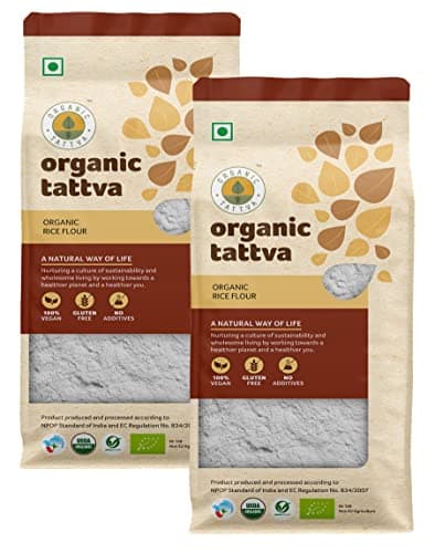 Organic Tattva, Organic Gluten Free Rice Flour/Atta, 500 Gram (Pack of 2)