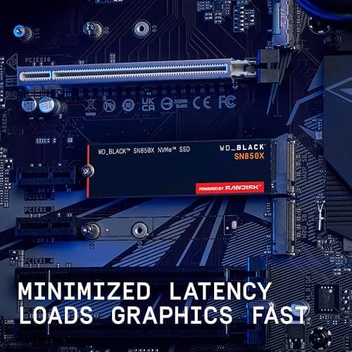 WD_Black Western Digital WD Black SN850X NVMe 1TB, Upto 7300MB/s R, 6300MB/s W, 5Y Warranty, PCIe Gen 4 NVMe M.2 (2280), Gaming Storage, Internal Solid State Drive (SSD) (WDS100T2X0E) 5