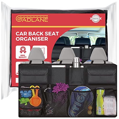 GADLANE Car Boot Organiser Back Seat Organiser Heavy Duty Waterproof Trunk Car Boot Storage Tidy Bag With 8 Large Pockets 3 Hanging Straps And Hook & Loop Fixing Strips 2