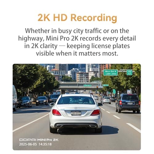 DDPAI 2K QHD Dash Cam for Car [2026 Edition], with 1440p Camera | Emergency Accident Lock | Wi-Fi & App Control | Super Night Vision | 140° Wide Angle | G-Sensor | Built-in Capacitor, Mic 2