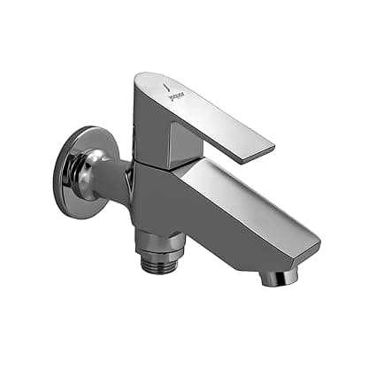 Jaquar 2 Way Bib Cock with Wall Flange – Leak-Proof 1/2" Outdoor & Indoor Water Tap, Corrosion Resistant for Garden & Home Plumbing Applications, Sliver, Chrome Finish