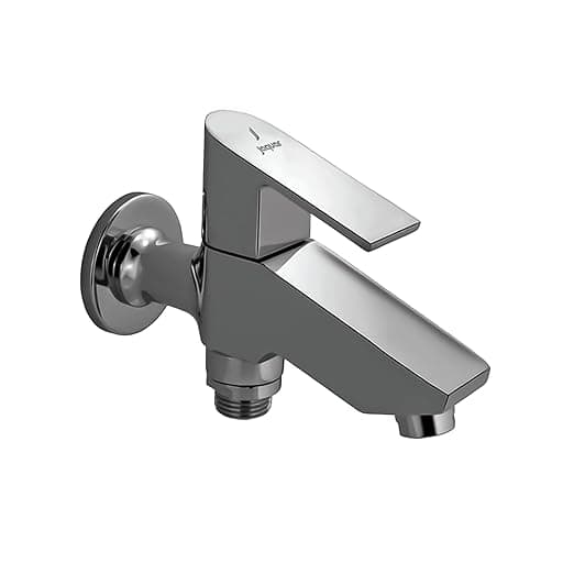 Jaquar 2 Way Bib Cock with Wall Flange – Leak-Proof 1/2" Outdoor & Indoor Water Tap, Corrosion Resistant for Garden & Home Plumbing Applications, Sliver, Chrome Finish