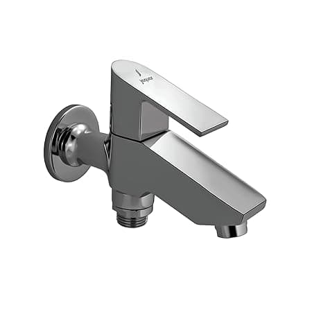 Jaquar 2 Way Bib Cock with Wall Flange – Leak-Proof 1/2" Outdoor & Indoor Water Tap, Corrosion Resistant for Garden & Home Plumbing Applications, Sliver, Chrome Finish