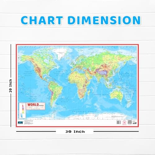 World and India Map Early Learning 30 inch X 20 inch Educational Chart for Kids- Non-Tearable and Waterproof, Double Sides Printed Laminated Chart, ... - Paper Print Wall Chart – 27 November 2025 4