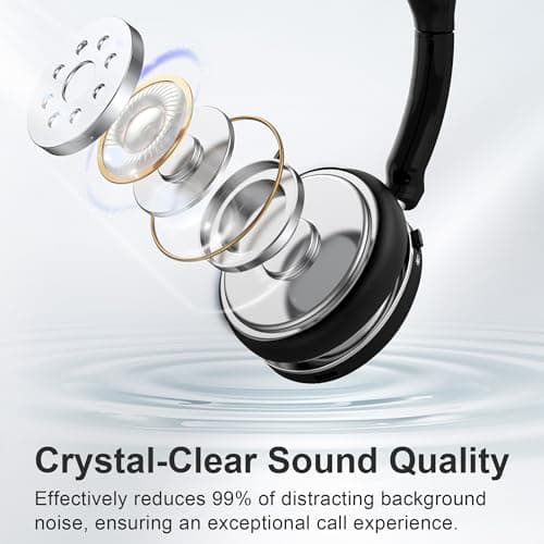 Wantek Mono Bluetooth Headset with Mic for Work, 2.4GHz USB Dongle Wireless Single Ear Computer Headphones with Noise Canceling Microphone, 45H Battery for Mac,Office, Zoom,Call Center 3