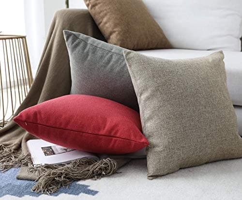 Khooti Rectangular Jute Cushion Cover, Throw Pillow Cover for Couches, Chairs, Sofas, Beds, Coffee Tables, Living Rooms, Bedrooms, Modern Boho Design, 12x18 | Natural Linen | Set of 1 2