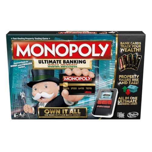 Freshnora Monopoly Ultimate Banking India Edition Board Game | Electronic Banking Unit with Bank Cards | Strategy Property Trading Family Game | 2-4 Players | Ages 8+