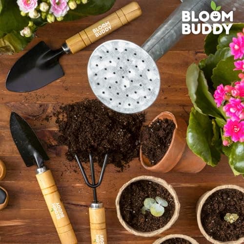 Bloombuddy Mini Gardening Tools Kit (7-inch) – Hand Cultivator, Trowel & Transplanter | Ideal for Home Garden, Bonsai, Succulents & Indoor Plants 2