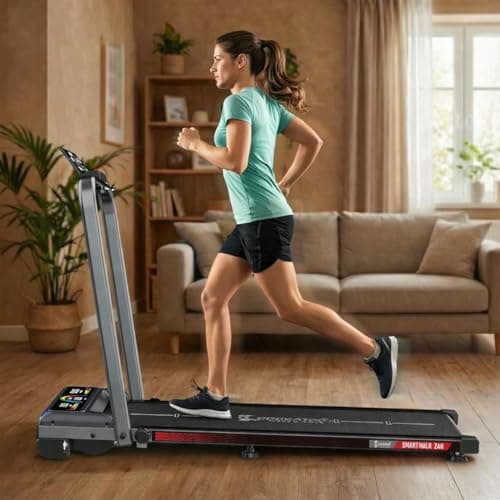 Cockatoo Smart-Walk 2AH Slimmest Walking Pad for Home with Handle 2HP-3.5HP Peak, Under Desk Treadmill for Home Use, 3 Level Manual Incline 6 Automatic Program, Max User Weight 110Kg