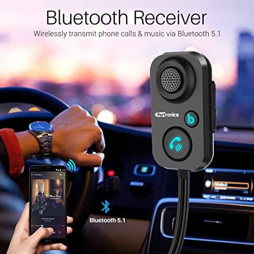 Portronics AUTO 12 in-Car Bluetooth Receiver for Handsfree Calling, Music System, Supports All Smartphones (Black) 2
