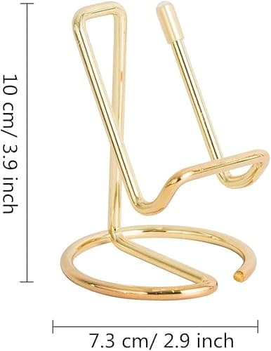 FEORA Phone Stand for Desk Cute Metal Gold Phone Holder for Bed Accessories Compatible with All Mobile Phones iPhone Switch iPad Mobile Stand for Desk Mobile Holder for Home Phone Holder for Table 2