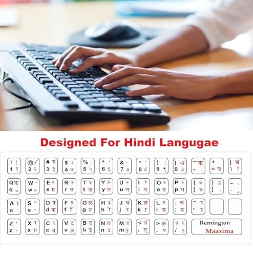 Hindi-English Typing Keyboard Sticker for Desktop and Laptops | Made in India | Suitable for All Types of Keyboard | Water Proof (Pack of 3 Pcs.) White 3