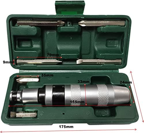 Inditrust 7 Pcs Impact Screwdriver Set | Heavy Duty Manual Impact Driver Kit with Chisel Bits | Chrome Vanadium Steel Portable Screwdriver Set for Automotive, Repair & Industrial Use 6