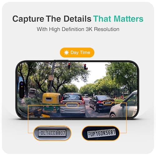 Onelap Vidsure™ (2026 Sony STARVIS IMX335) - 3K UpScaled to 4K Dashcam for Car | Front Only | 5MP 3840p QHD Front | 5.8Ghz WiFi | HDR |1.47" LCD | Dual Port Charger 5