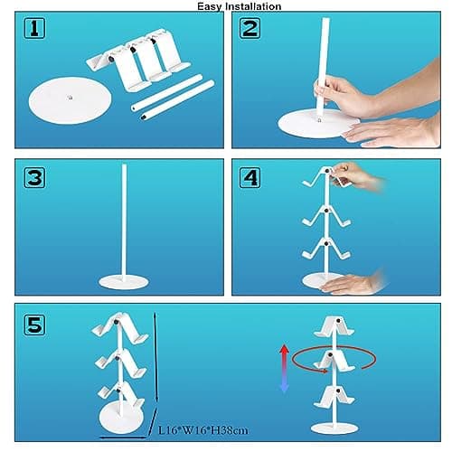 OIVO INDIA Controller Stand 3 Tier,Headphone Holder, Multi Adjustable Game Controller Headset Hanger for All Universal Gaming PC Accessories, Compatible for Xbox PS4 PS5 Nintendo Switch (White) 4