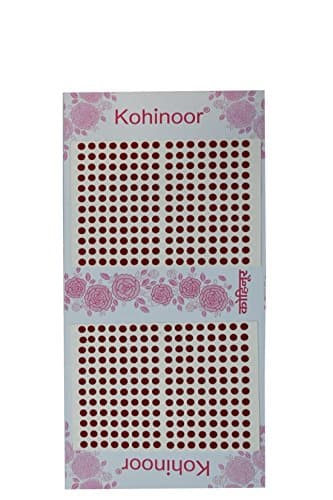 KOHINOOR Bindi for Women (Red, 7)
