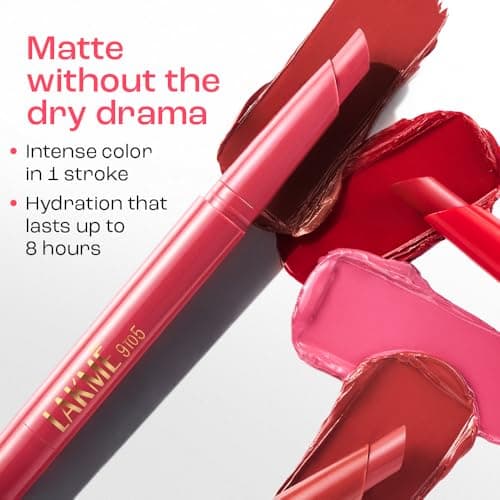 Lakme 9 to 5 Forever Matte Lip Crayon, Moment Mauve, 1.1g, for Smooth and Supple Lips, with Vitamin C, Matte Finish, 8 Hr Hydration, Long Lasting all day comfort, Retractable Crayon 4