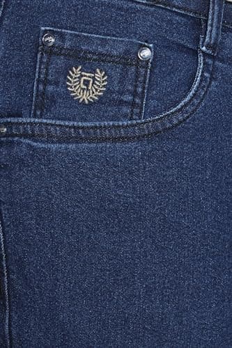 a saba Men’s Plus Size Classic Fit Straight Leg Denim Jeans | Dark Blue Wash | Durable Cotton Fabric | Comfortable 801802-01 (Size 34 Plus) 4