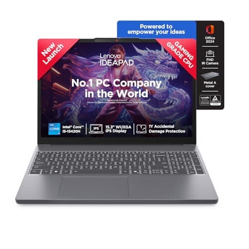 Lenovo IdeaPad Slim 3 13th Gen Core i5-13420H 15.3 inch (38.8cm) WUXGA IPS Laptop (16GB RAM/512GB SSD/Windows 11/Office Home 2024/Top Metal Cover/Backlit Keyboard/1Yr ADP/Grey/1.6Kg), 83K100S3IN