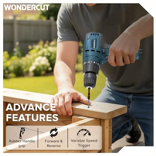 WONDERCUT 450W, WC-ESD-10-B Electric Screwdriver 10mm, 750RPM, Copper Armature, Keyless Chuck, LED Light R/F, Variable Speed, Torque 19+1 Drill Mode with 1 Pcs Screw Bit 5