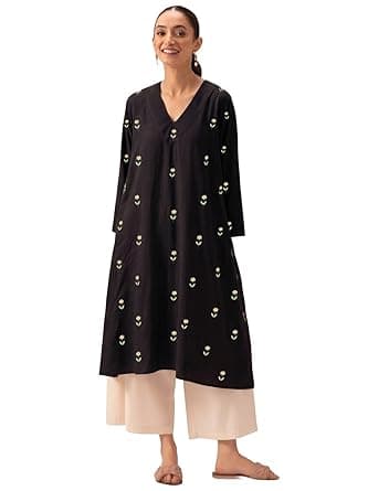 ANNI DESIGNER Women's Rayon Viscose A-Line Printed Co-Ord Set with Palazzo | Kurta Set for Women | A-Line Kurti Co-Ord Set | Printed Kurti Palazzo | Women Kurta Set