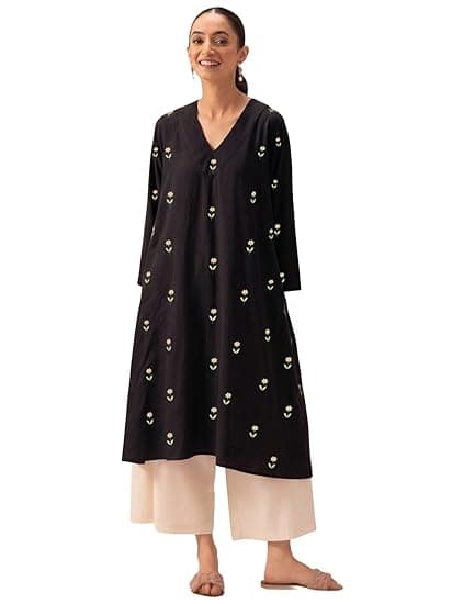 ANNI DESIGNER Women's Rayon Viscose A-Line Printed Co-Ord Set with Palazzo | Kurta Set for Women | A-Line Kurti Co-Ord Set | Printed Kurti Palazzo | Women Kurta Set