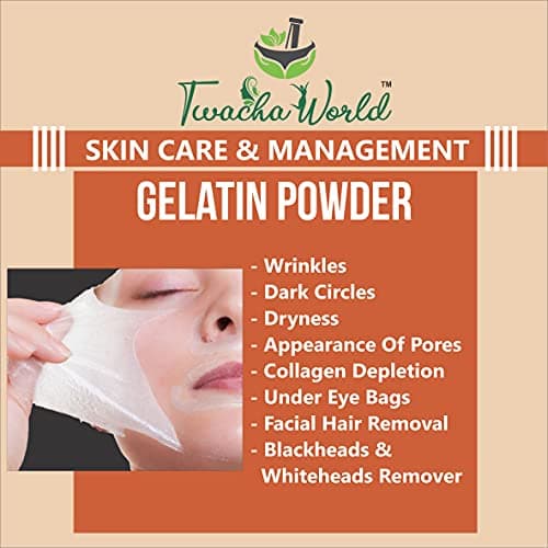 Twacha world Twacha world Gelatin Powder for Face Mask/Hair removal (Skin Care), With Facial Band AND Brush (25) 3