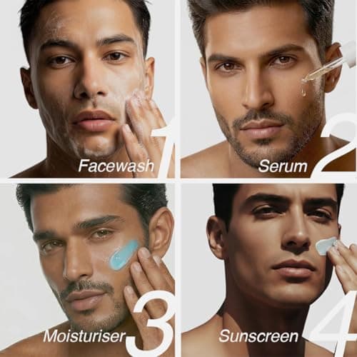 tipnpo Daily Care Combo Kit for Men (Face Wash 100 ml, Niacinamide Face Serum 30 ml, Gel Moisturiser 50 g, Sunscreen SPF 50 PA++++) | Oil Control, Acne Care, Hydration & Brightening 2
