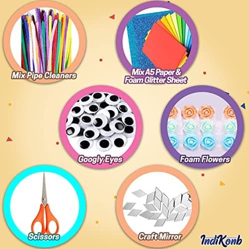 INDIKONB 22 in 1 Art and Craft Kit for Girls and Boys with Crafts Supplies Set All Craft Materials Items for Kids DIY for All Ages 8-10, Age 9-12, Age 12-16 Old - Art Kit # 2, Multicolour 4