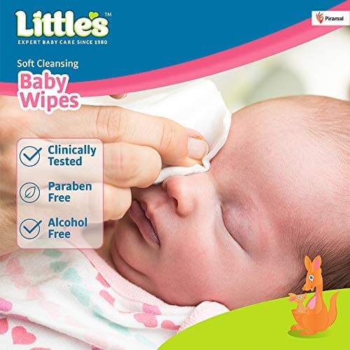 Little's Soft Cleansing Baby Wipes with Lid | 80 Wipes x Pack of 3 - 240 Wipes | Extra Thick & Moist Wet Wipes for Baby's | Prevents Rashes & Redness with Goodness of Aloe Vera, Vitamin E & Jojoba Oil 4