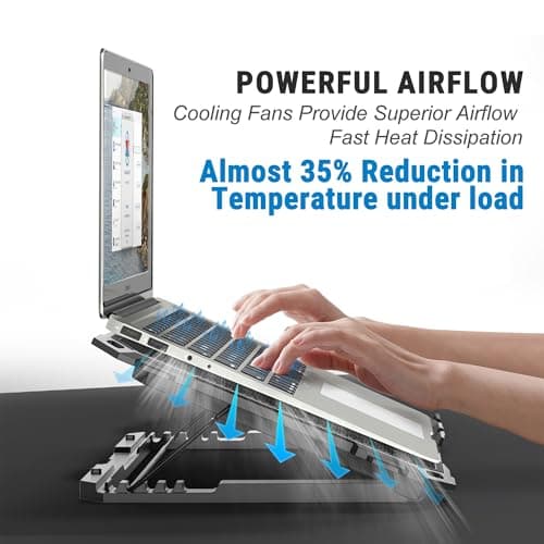 Ant Esports NC230 Gaming Notebook Cooler for 10–17 Inch Laptops | Cooling Pad with 6 Fans RGB | USB Powered Silent Fan | Adjustable Height Cooling Stand | Compatible with MacBook, PS5 & PS4 4