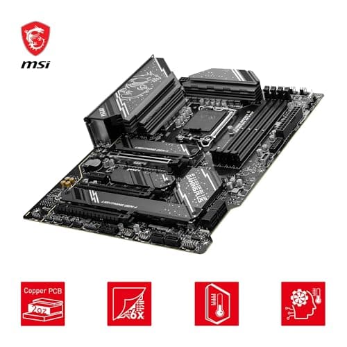 MSI Z790 Gaming Plus WiFi Motherboard, ATX - Supports 14th/13th/12th Gen Intel Core Processors, LGA 1700 - DDR5 Memory Boost 7200+MHz/OC, 1 x PCIe 5.0 x16, 4 x M.2 Gen4, 2.5G LAN, Wi-Fi 6E 4