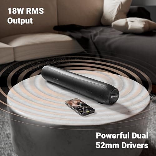 Zebronics Compact Soundbar, 18 Watts, Upto 6 Hours Playback, Dual 52mm Drivers, Dual Passive Radiators, TWS, Type-C Charging, USB, AUX, LED Indicator (Vita Bar 202) 2