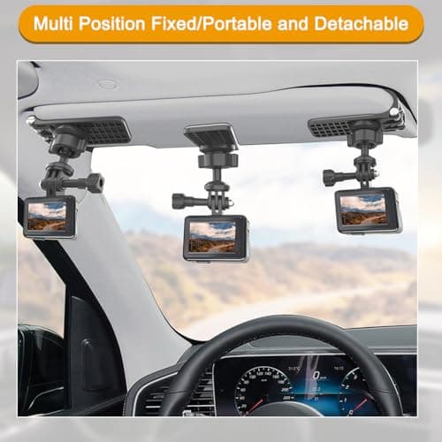 STHIRA® Car Sun Visor Mount, Vlog Video Holder, Quick Clip Mount Compatible with Go Pro Hero 13 12 11 10 9 8 7 6 5 4, for DJI Osmo Action 5 Pro/4/3 for Insta 360 X5 X4 X3 Ace Pro2 Camera Accessories 5