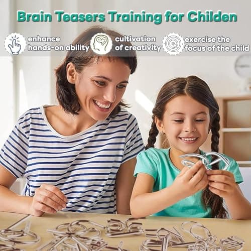 Street27® 36 Pcs Brain Teasers Metal Wire Puzzle Set – Fun and Challenging Puzzle Games for Adults and Kids for Problem Solving and Mind Exercise Educational Fidget Toys Untangling Puzzle 2